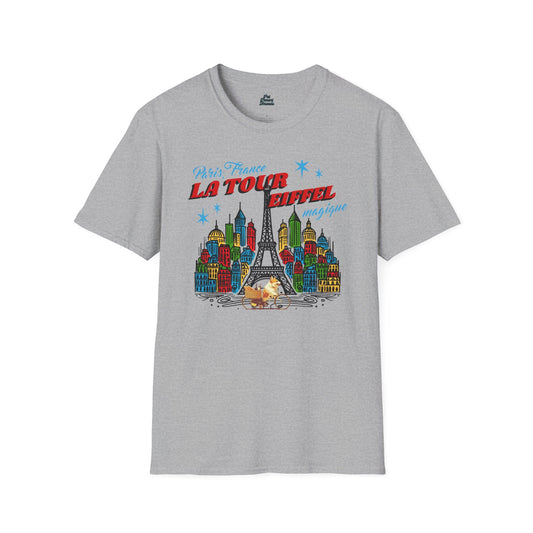A Corgis Goes To Paris Graphic Tee Sport Grey