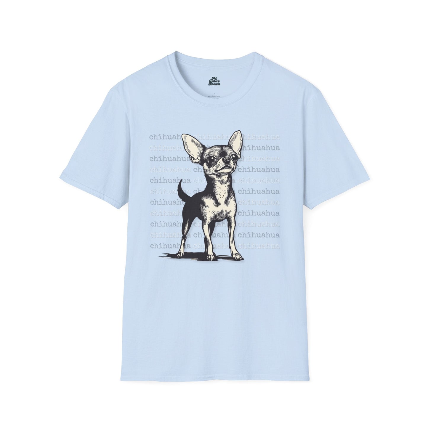 Bold Chihuahua Vibes Graphic Tee Light Blue