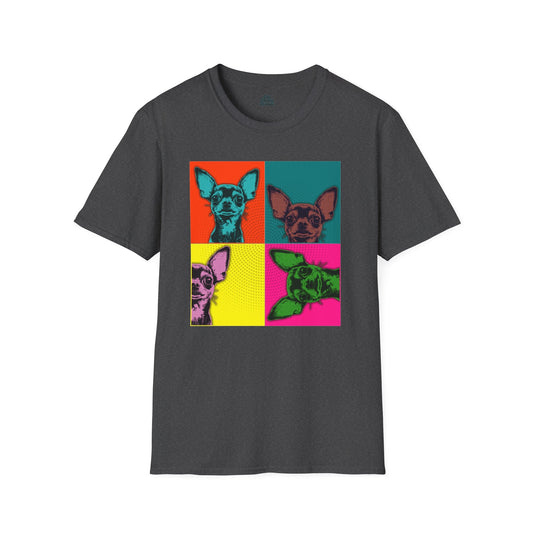 Chihuahua Pop Art Graphic Tee Dark Heather