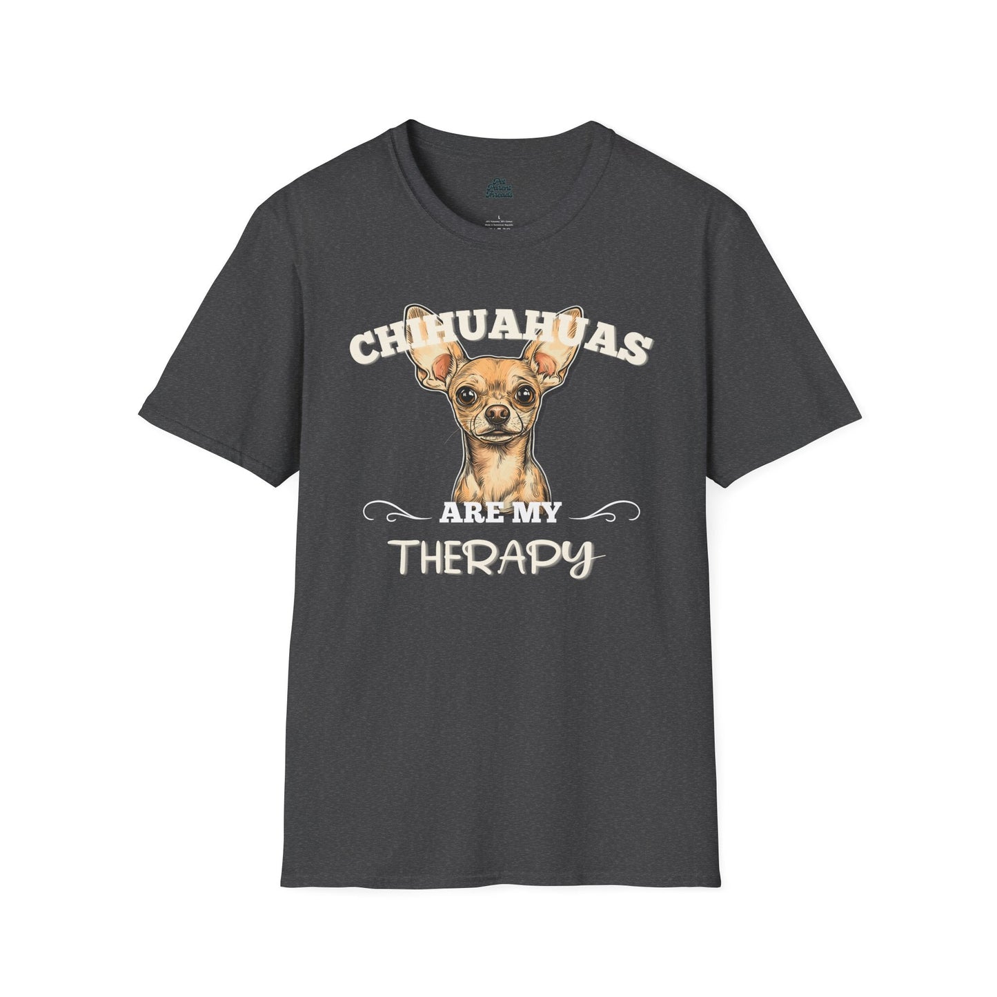Chihuahuas Are My Therapy Graphic Tee Dark Heather