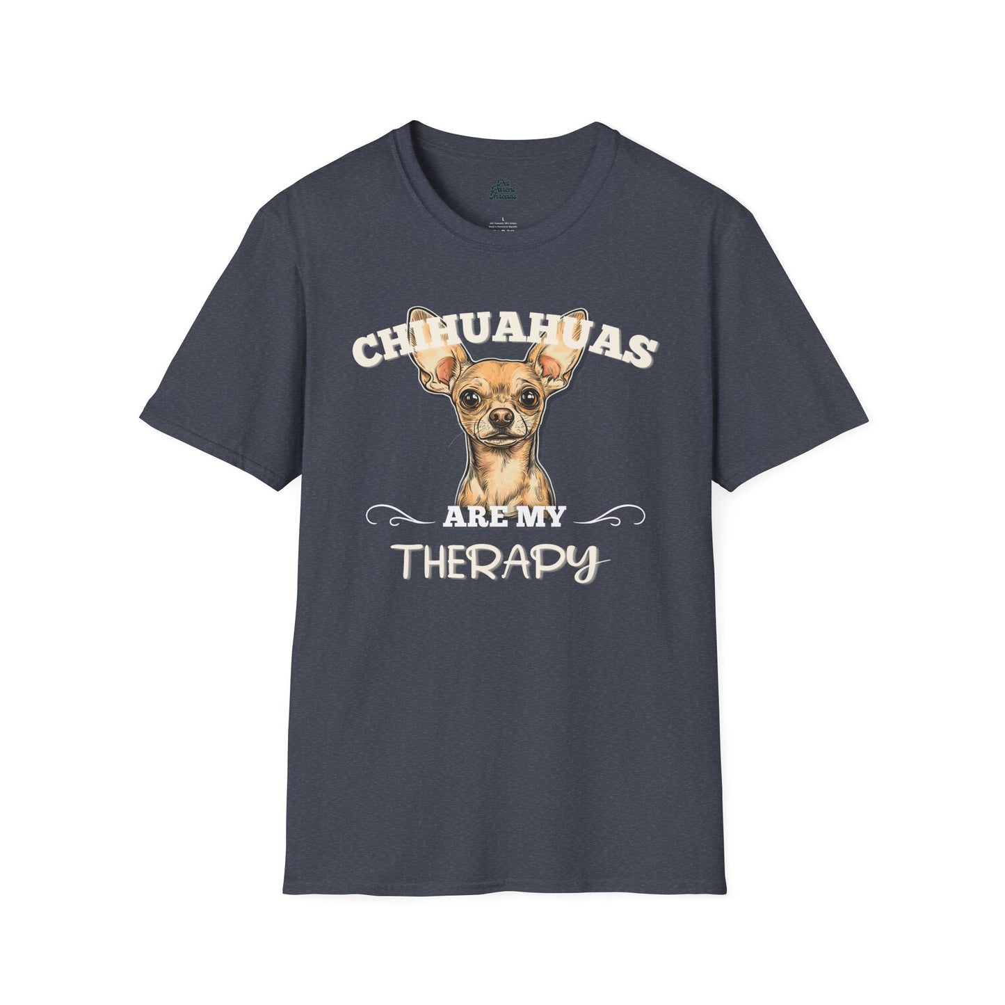 Chihuahuas Are My Therapy Graphic Tee Heather Navy