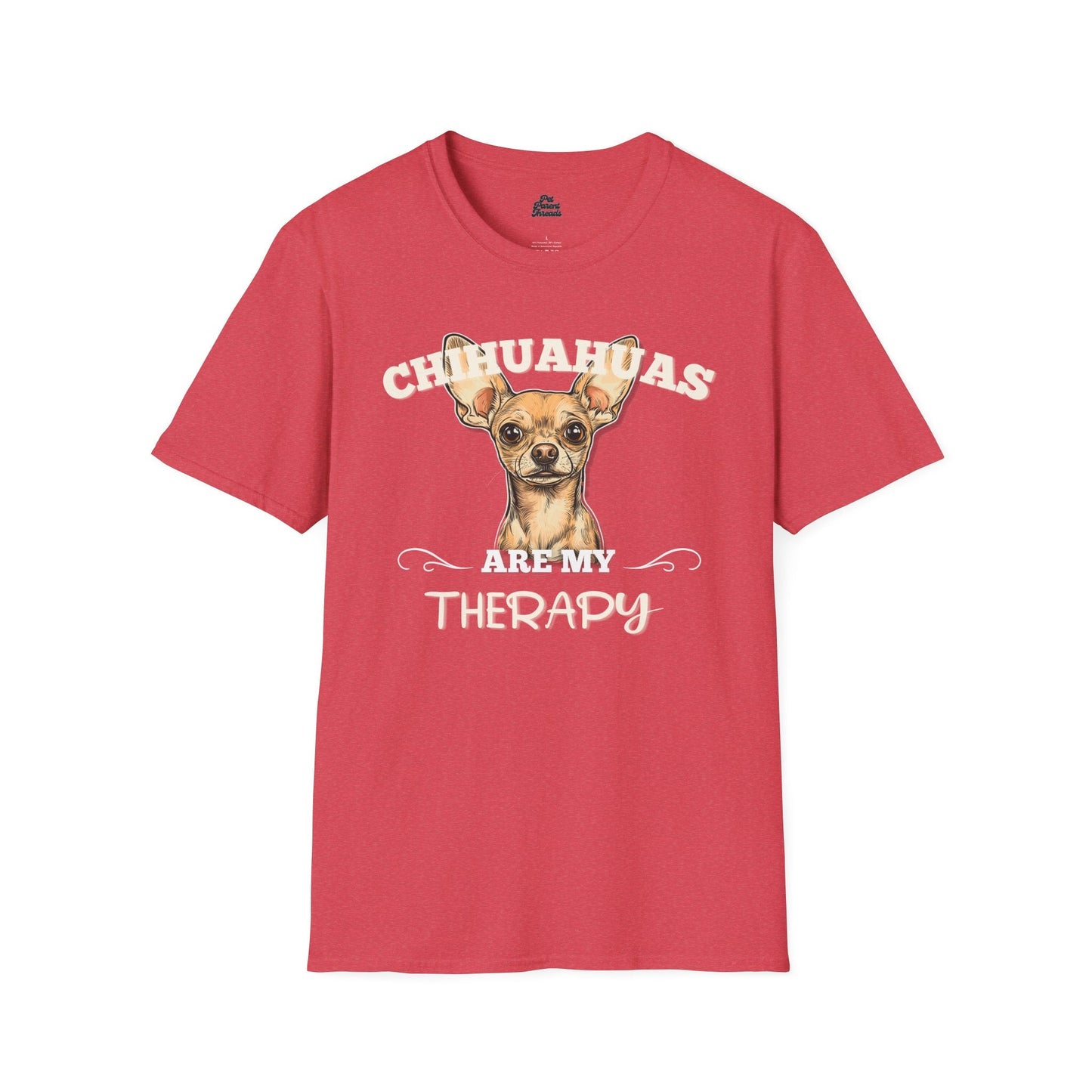 Chihuahuas Are My Therapy Graphic Tee Heather Red