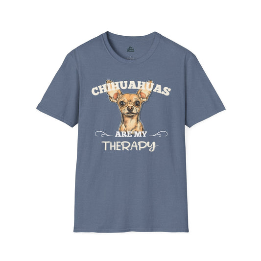 Chihuahuas Are My Therapy Graphic Tee Heather Indigo
