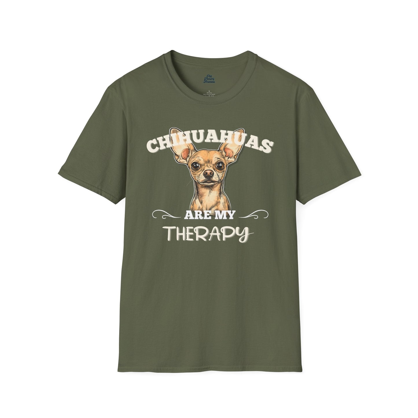 Chihuahuas Are My Therapy Graphic Tee Military Green
