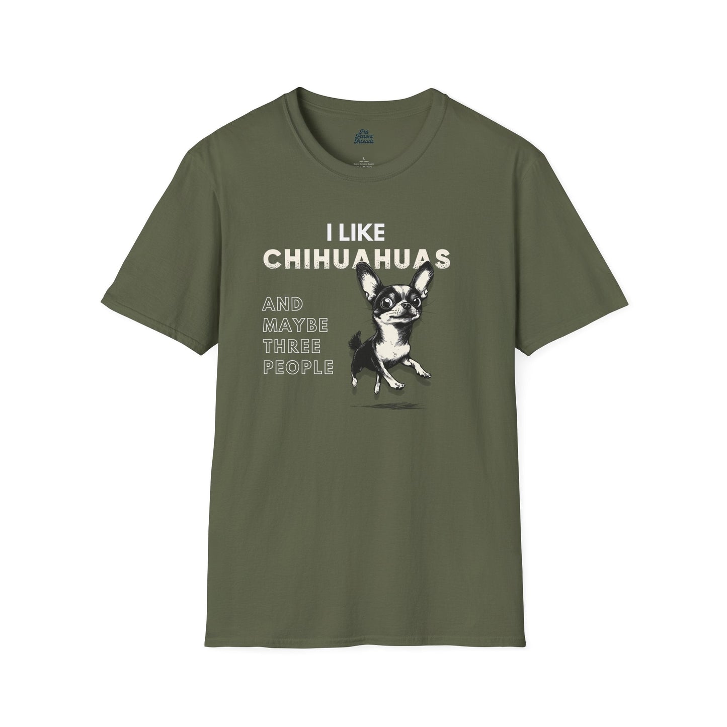 Chihuahuas Over People Graphic Tee Military Green
