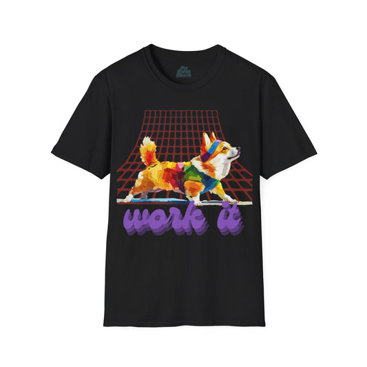Corgi Fitness Icon Tee Black