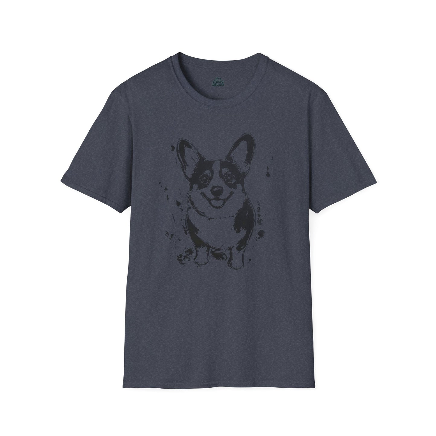 Corgi Ink Splash Graphic Tee Heather Navy