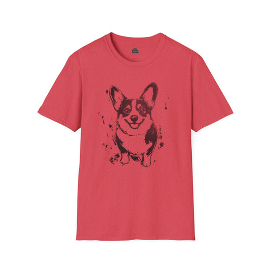Corgi Ink Splash Graphic Tee Heather Red