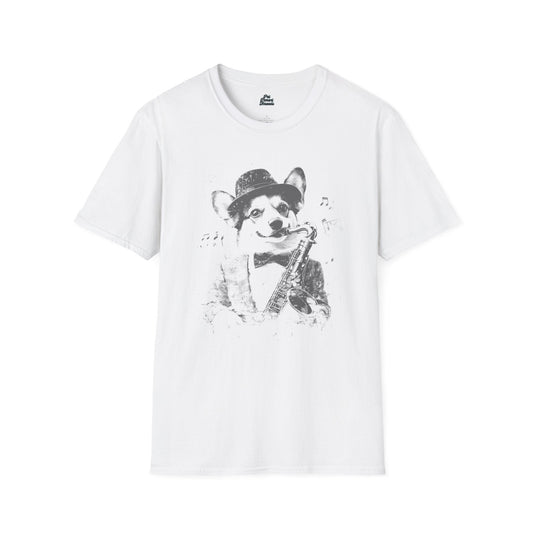 Corgi Smooth Jazz Graphic Tee White
