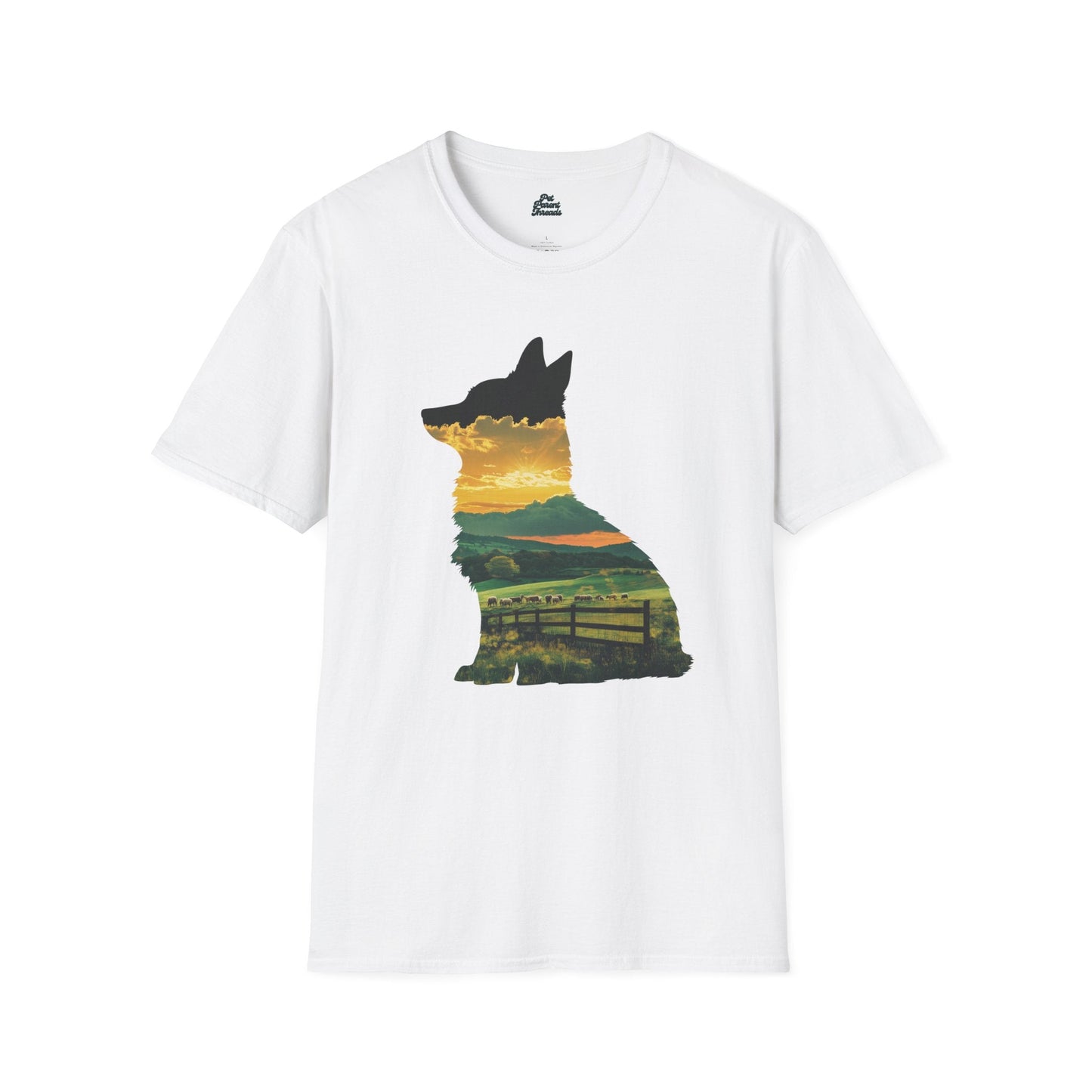 Corgi Sunset Silhouette Tee White