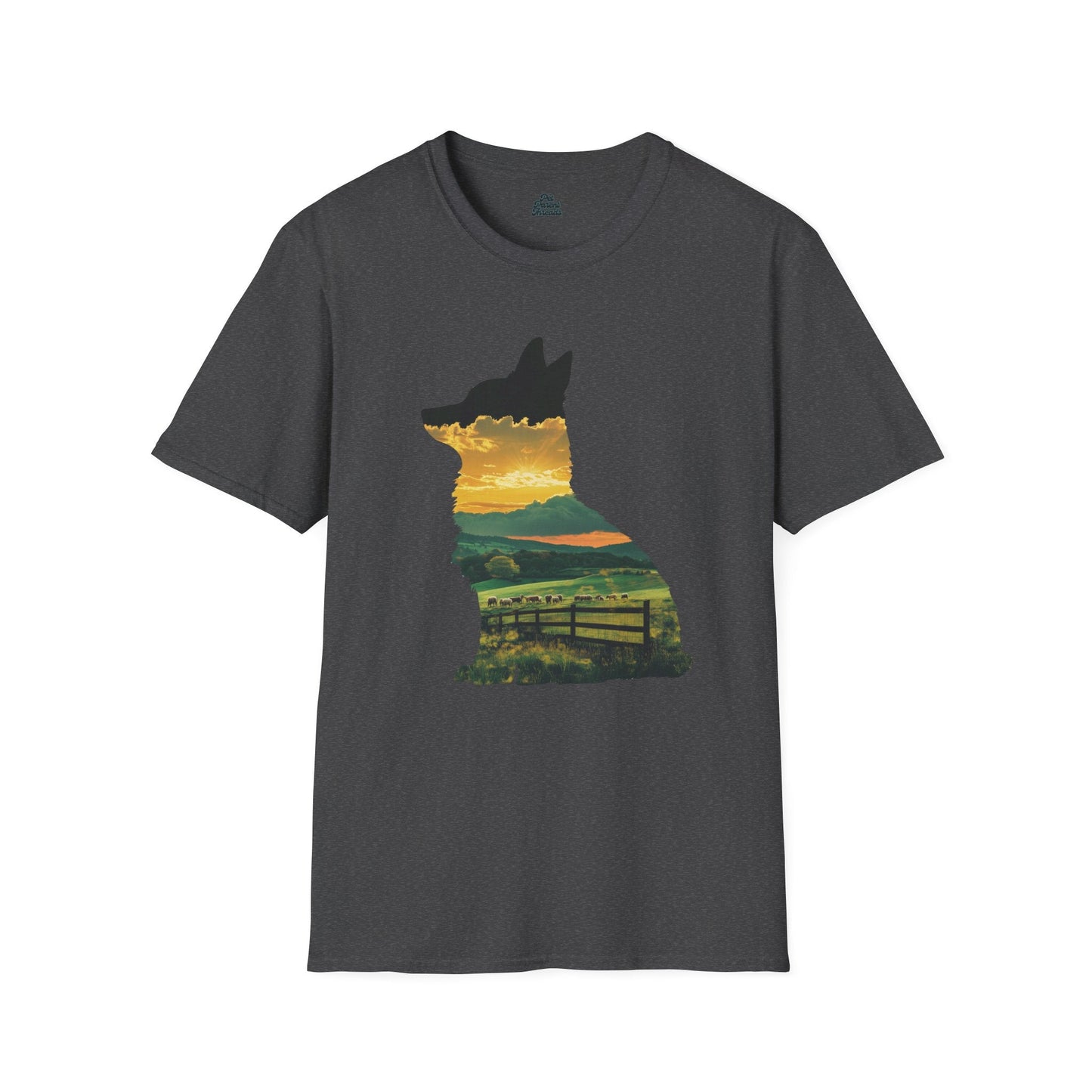 Corgi Sunset Silhouette Tee Dark Heather