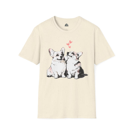 Corgis In Love Graphic Tee Natural