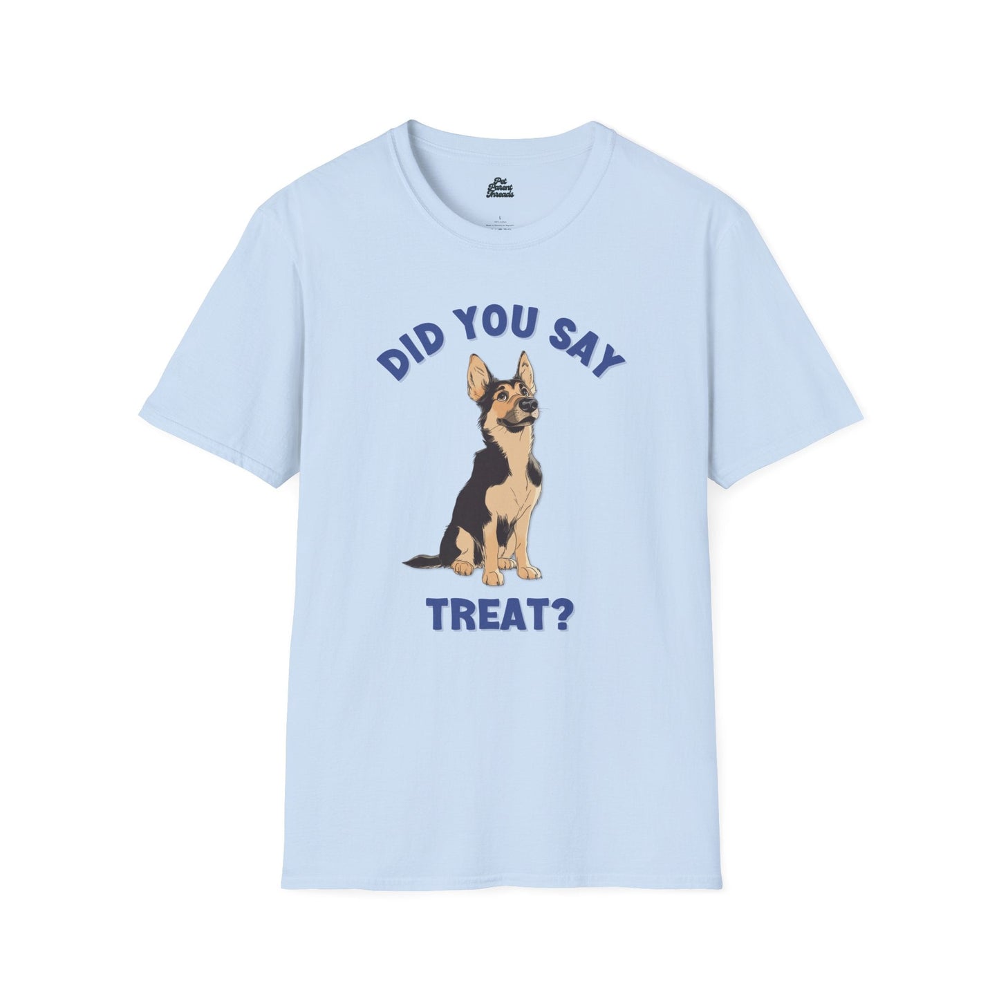 âDid You Say Treat?â Funny GSD Graphic Tee Light Blue