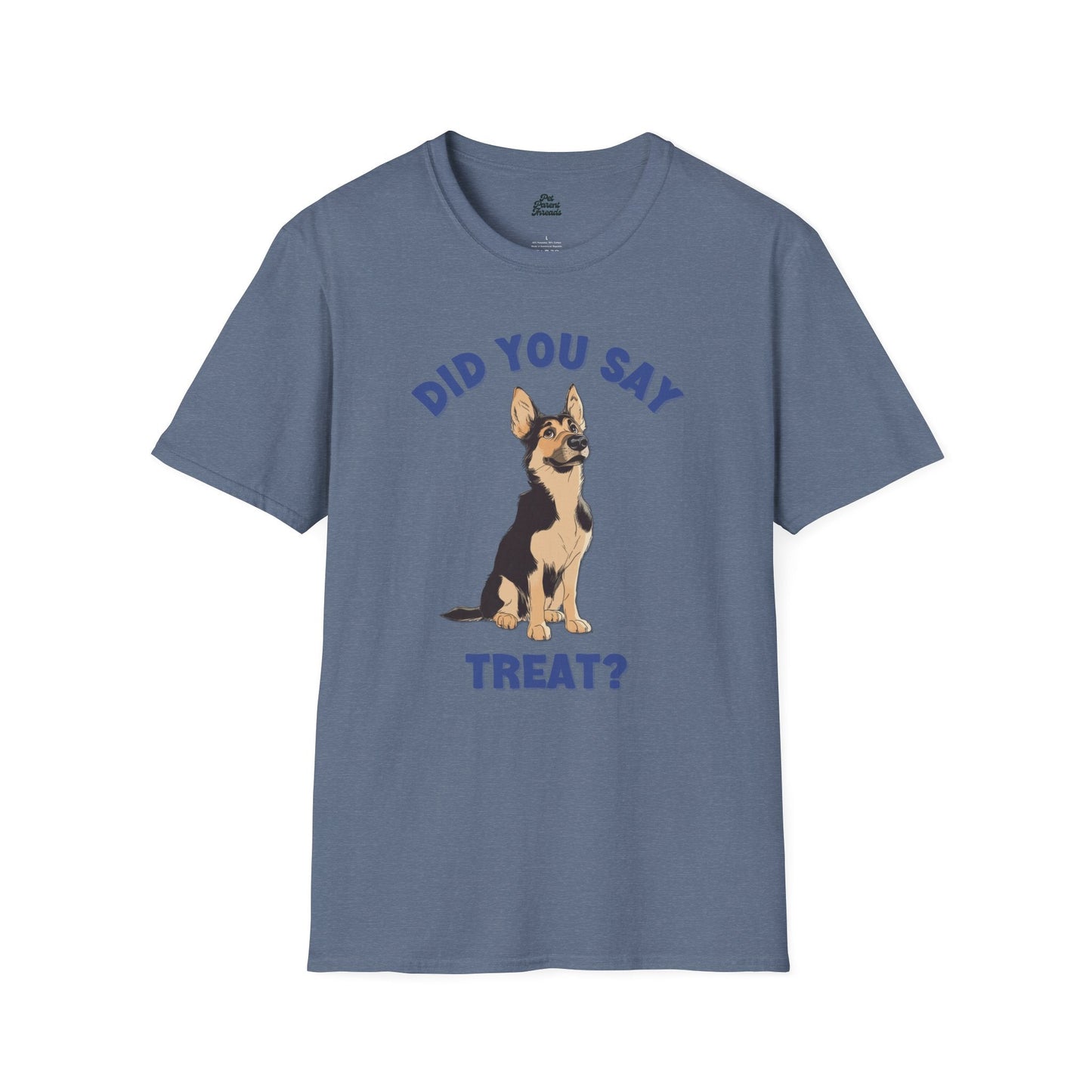âDid You Say Treat?â Funny GSD Graphic Tee Heather Indigo