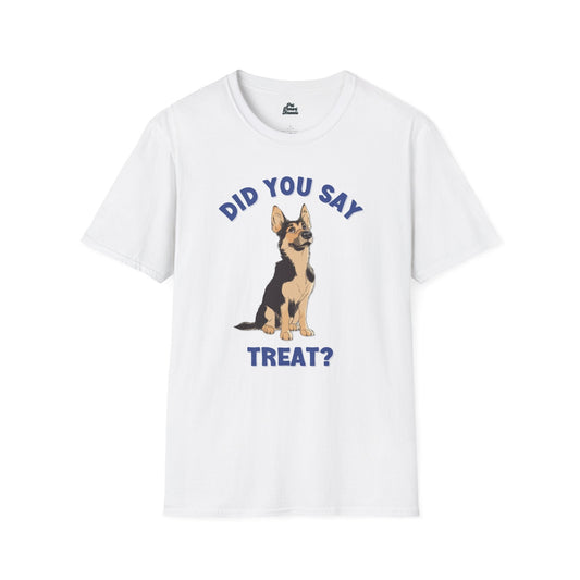 âDid You Say Treat?â Funny GSD Graphic Tee White