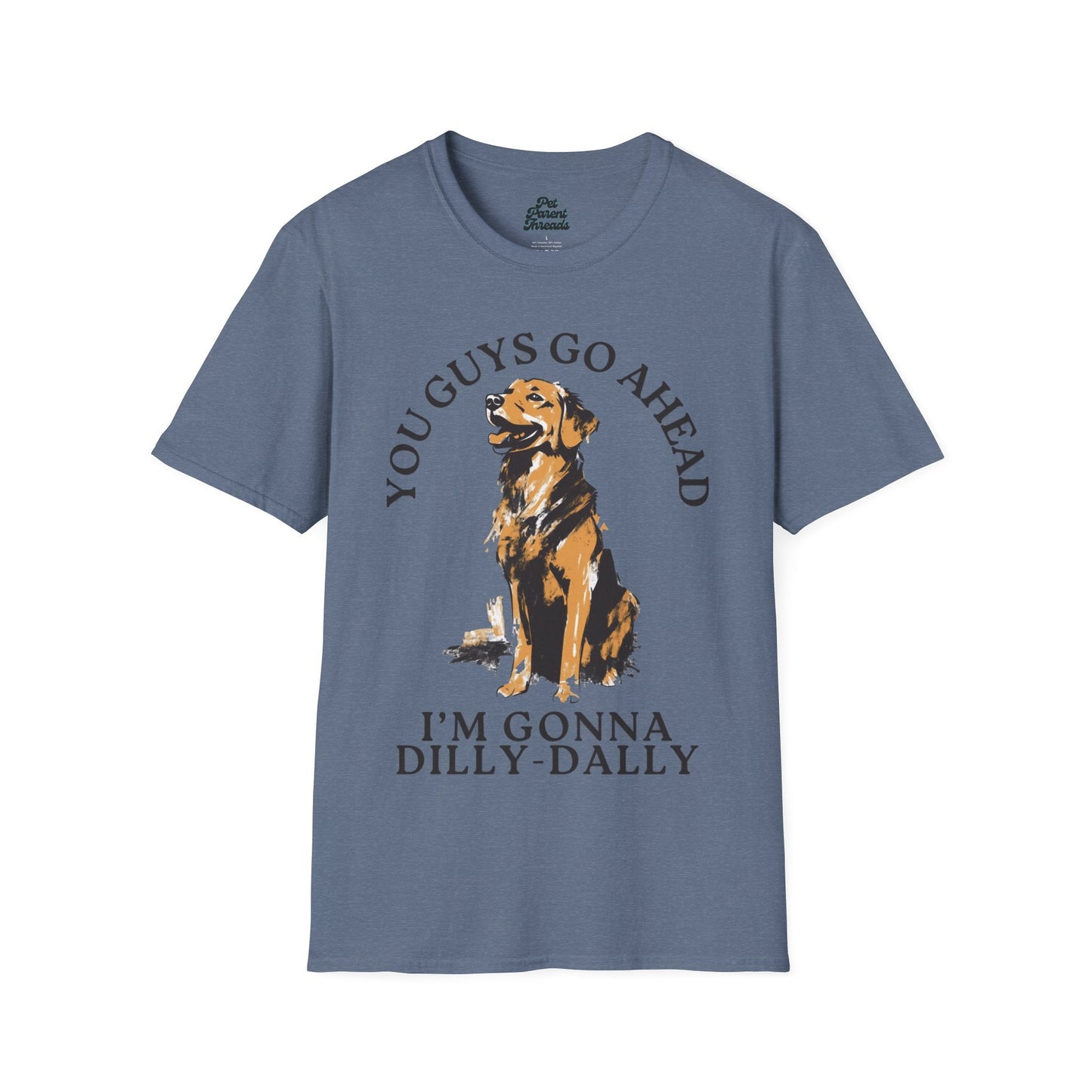 âDilly-Dally" Golden Graphic Tee Heather Indigo