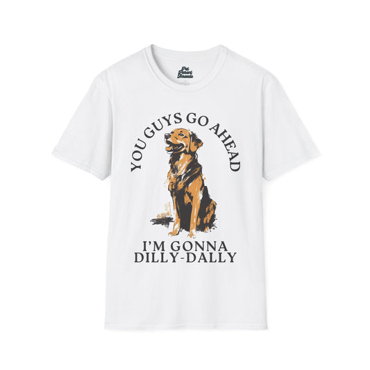 âDilly-Dally" Golden Graphic Tee White