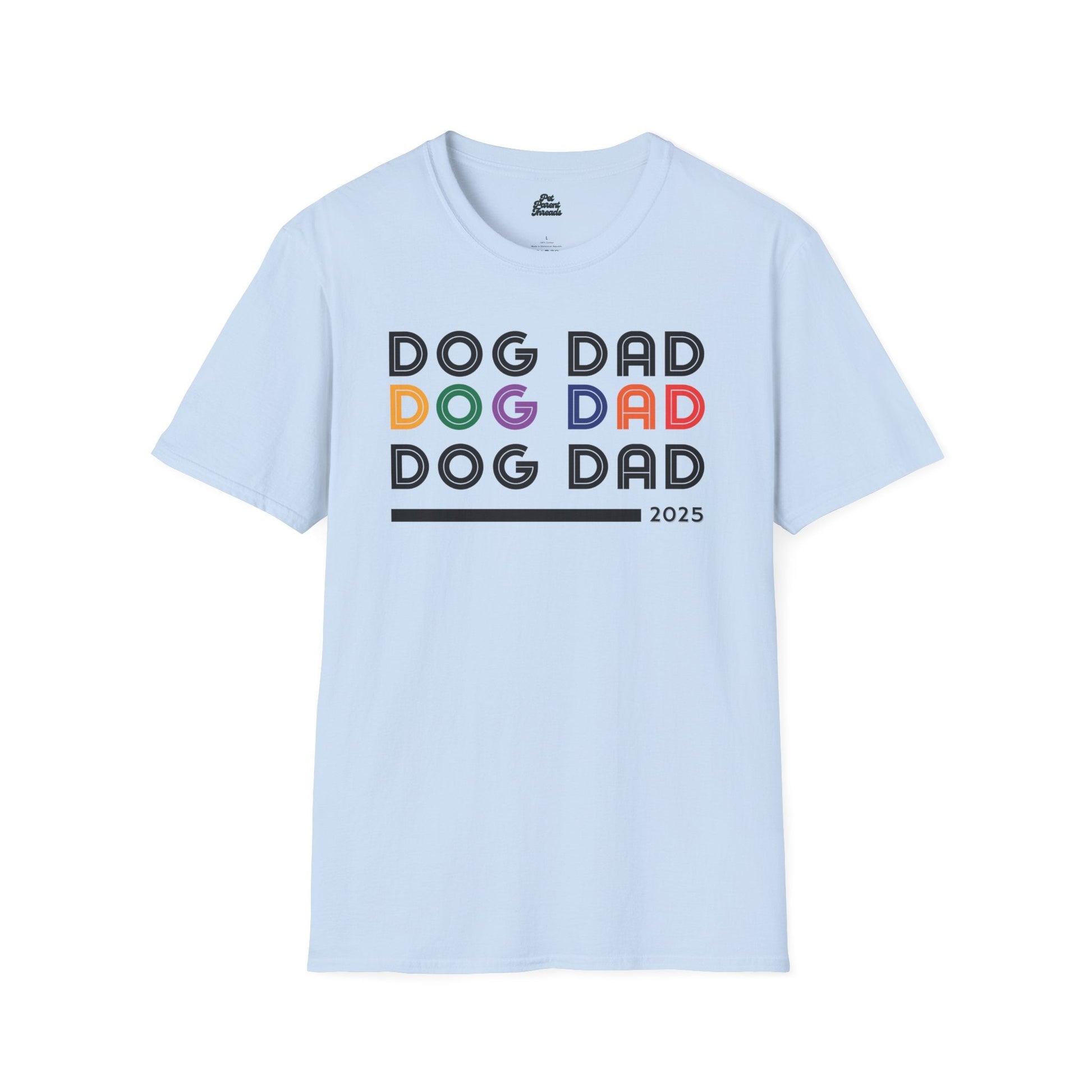âDog Dadâ Retro Minimalist Tee Light Blue