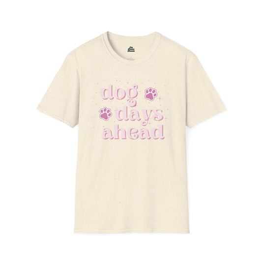 "Dog Days Ahead" Retro Dog-Mom Graphic Tee Natural