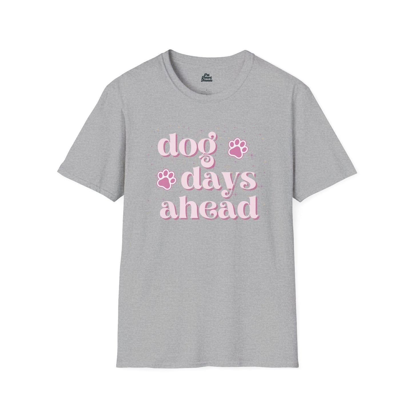 "Dog Days Ahead" Retro Dog-Mom Graphic Tee Sport Grey