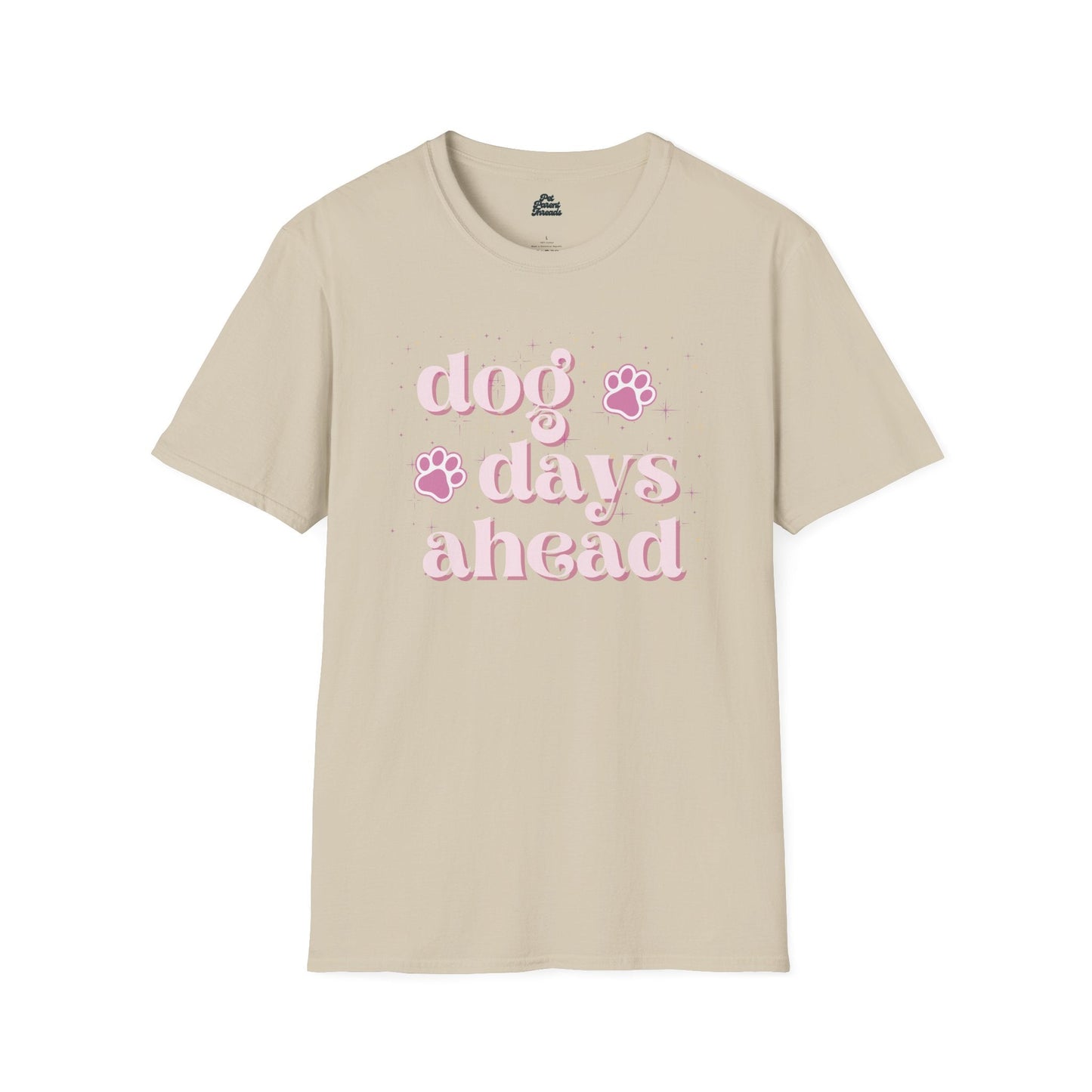 "Dog Days Ahead" Retro Dog-Mom Graphic Tee Sand