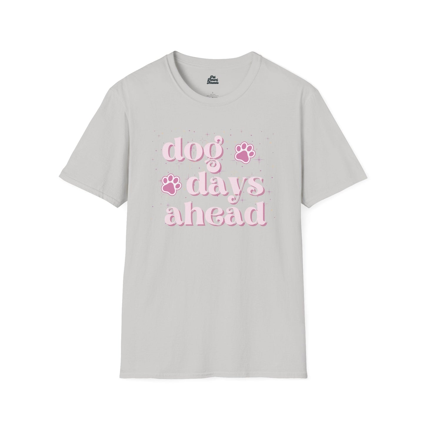 "Dog Days Ahead" Retro Dog-Mom Graphic Tee Ice Grey