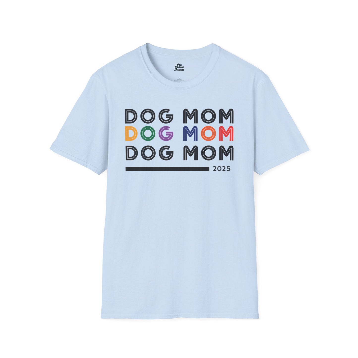 âDog Momâ Retro Minimalist Tee Light Blue