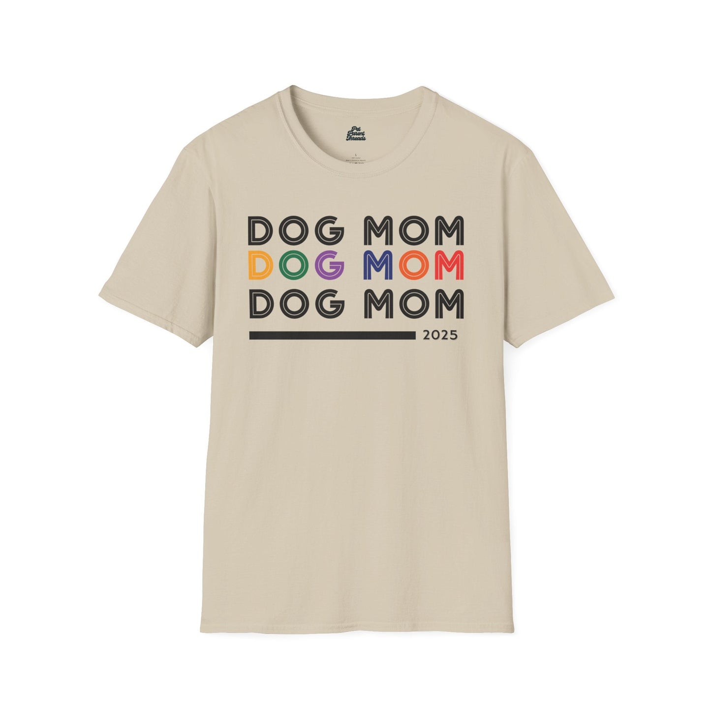 âDog Momâ Retro Minimalist Tee Sand