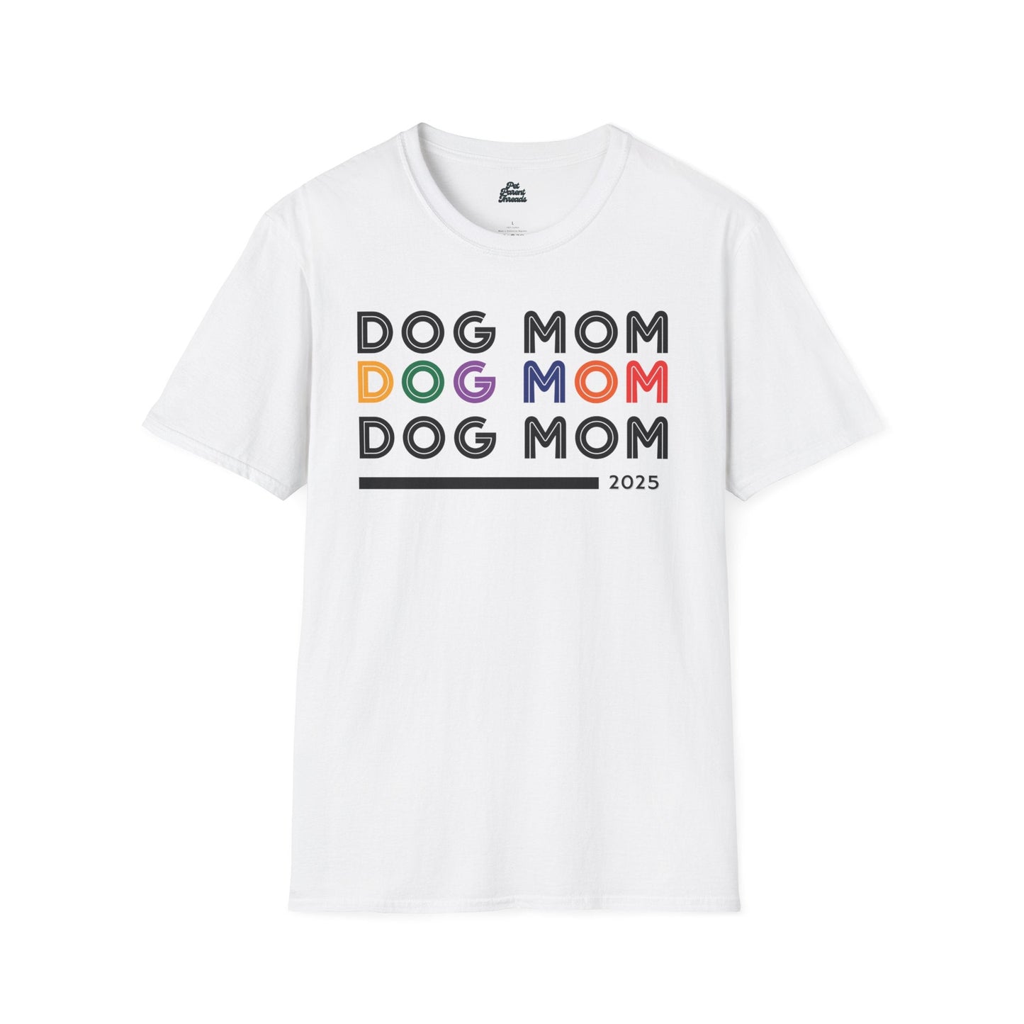 âDog Momâ Retro Minimalist Tee White