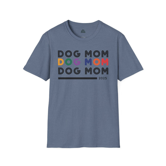 âDog Momâ Retro Minimalist Tee Heather Indigo