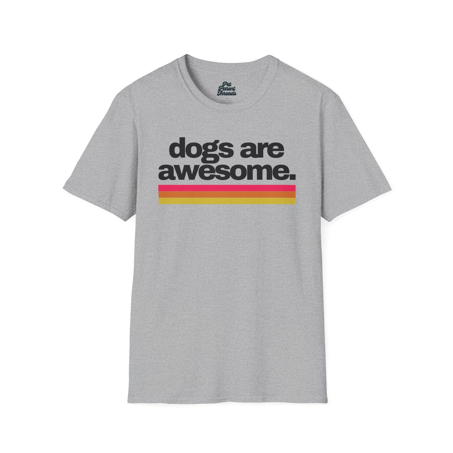 "Dogs Are Awesome.â 70s Vintage-Inspired Graphic Tee Sport Grey