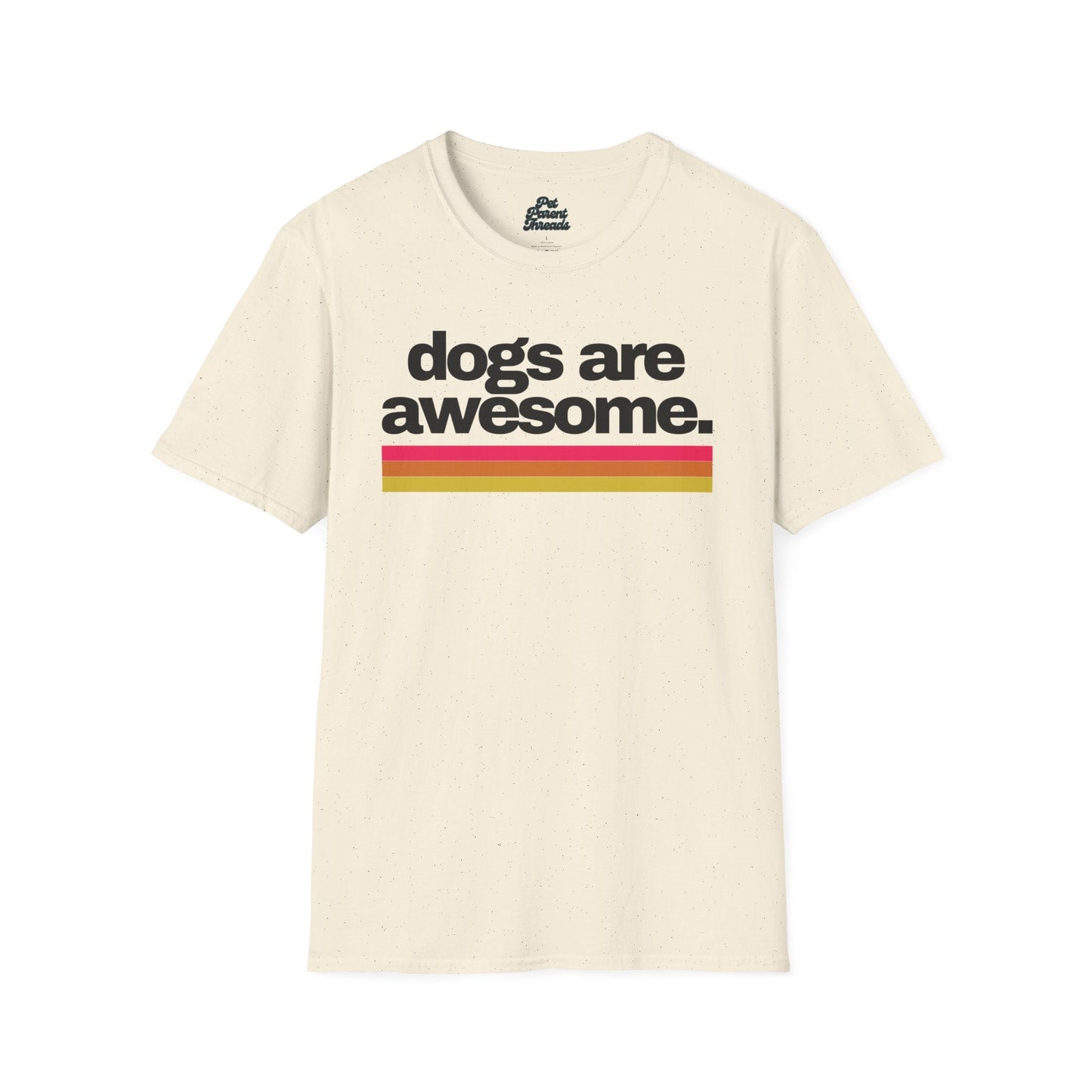 "Dogs Are Awesome.â 70s Vintage-Inspired Graphic Tee Natural