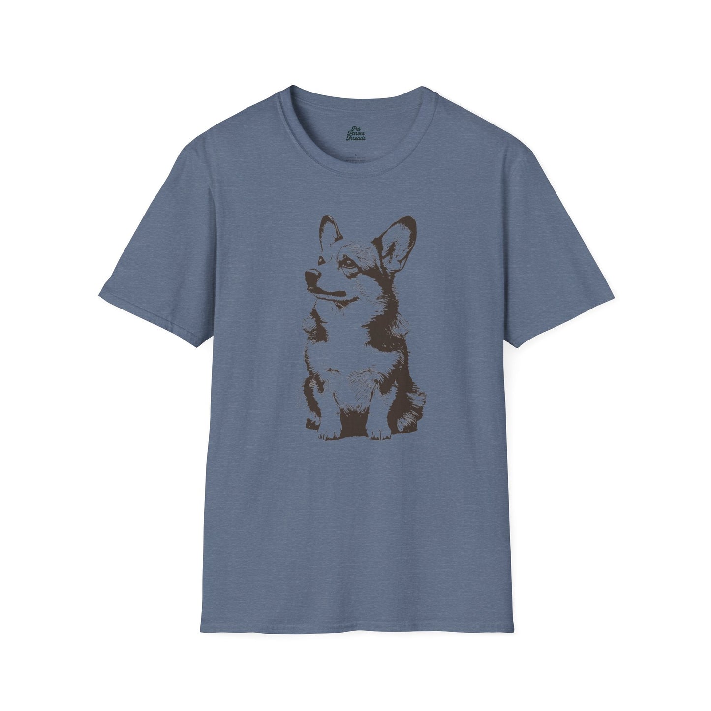 Elegant Corgi Graphic Tee Heather Indigo