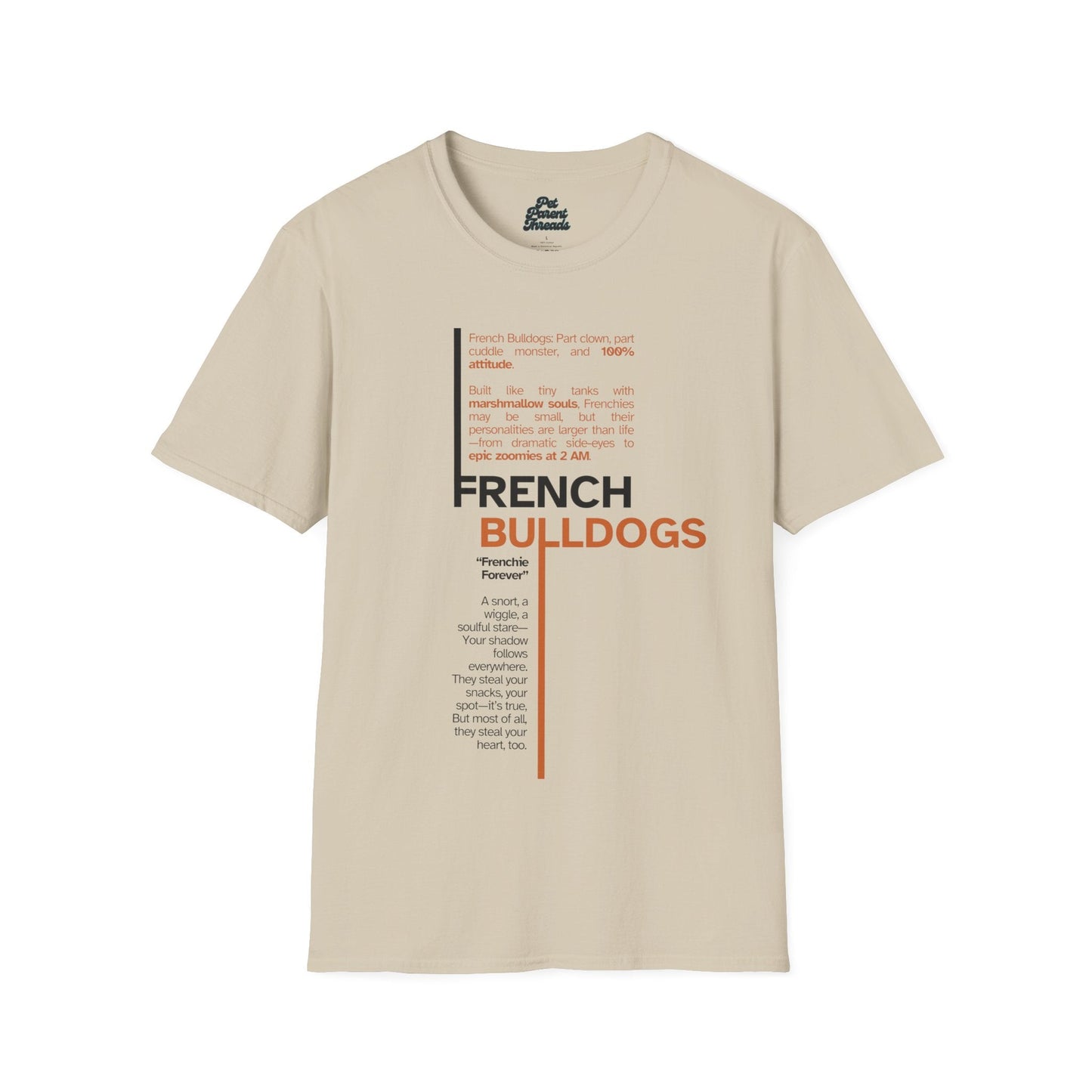 Frenchie Facts GraphicTee Sand