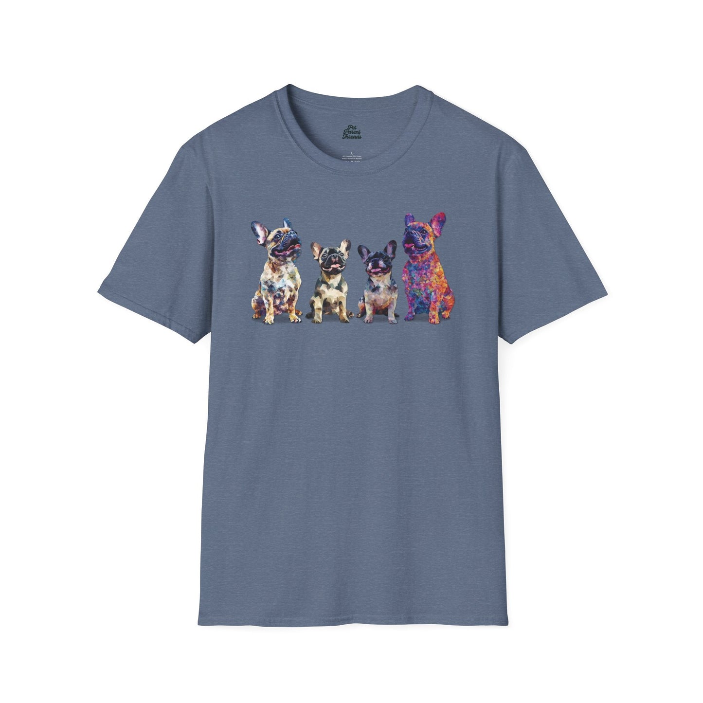Frenchie Family Graphic Tee Heather Indigo