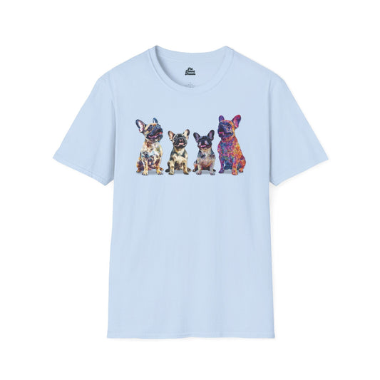 Frenchie Family Graphic Tee Light Blue