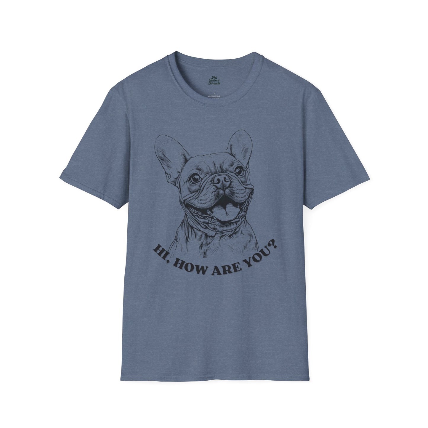 Frenchie Greetings GraphicTee Heather Indigo