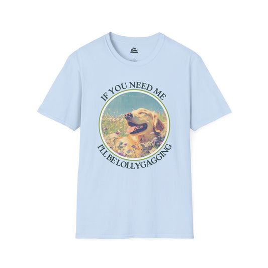 Golden Retriever Lollygagging Graphic Tee Light Blue