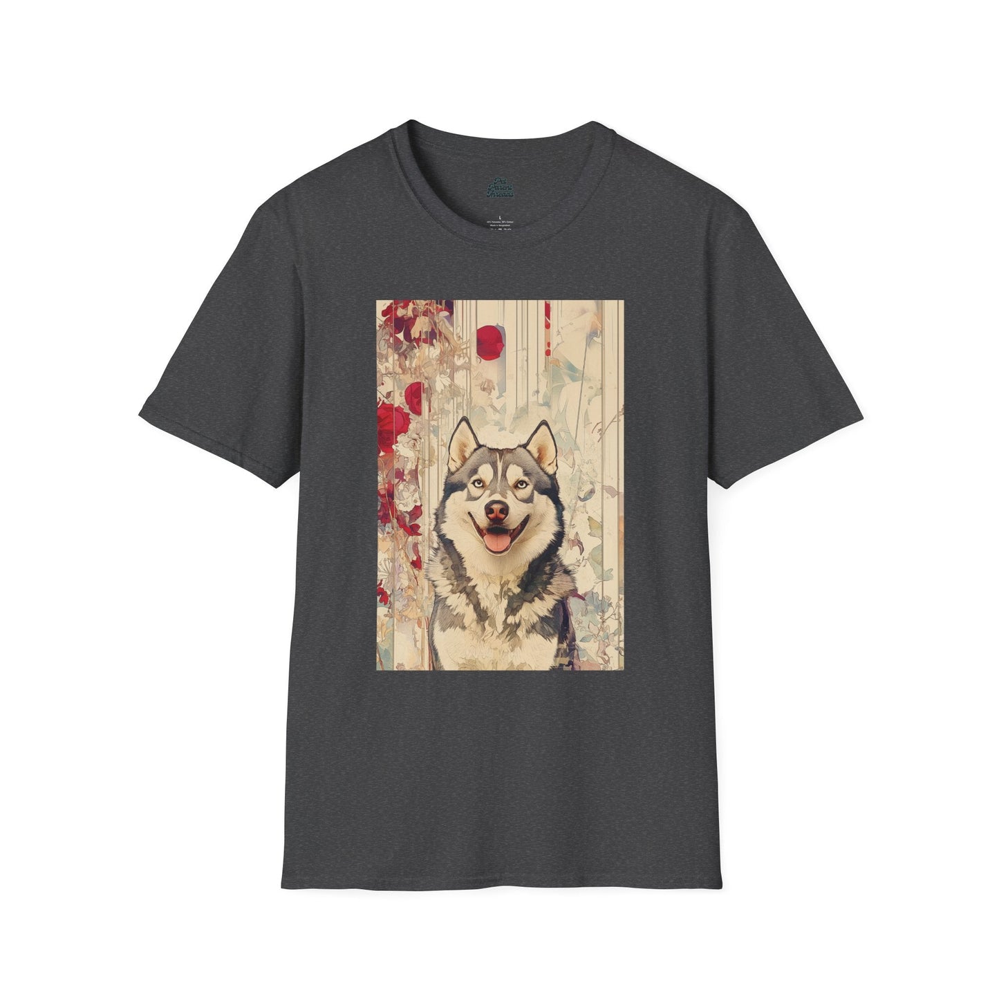 Husky Floral Art Print Graphic Tee - Pet Parent Threads