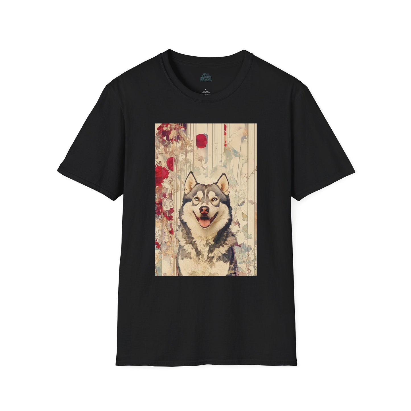 Husky Floral Art Print Graphic Tee - Pet Parent Threads