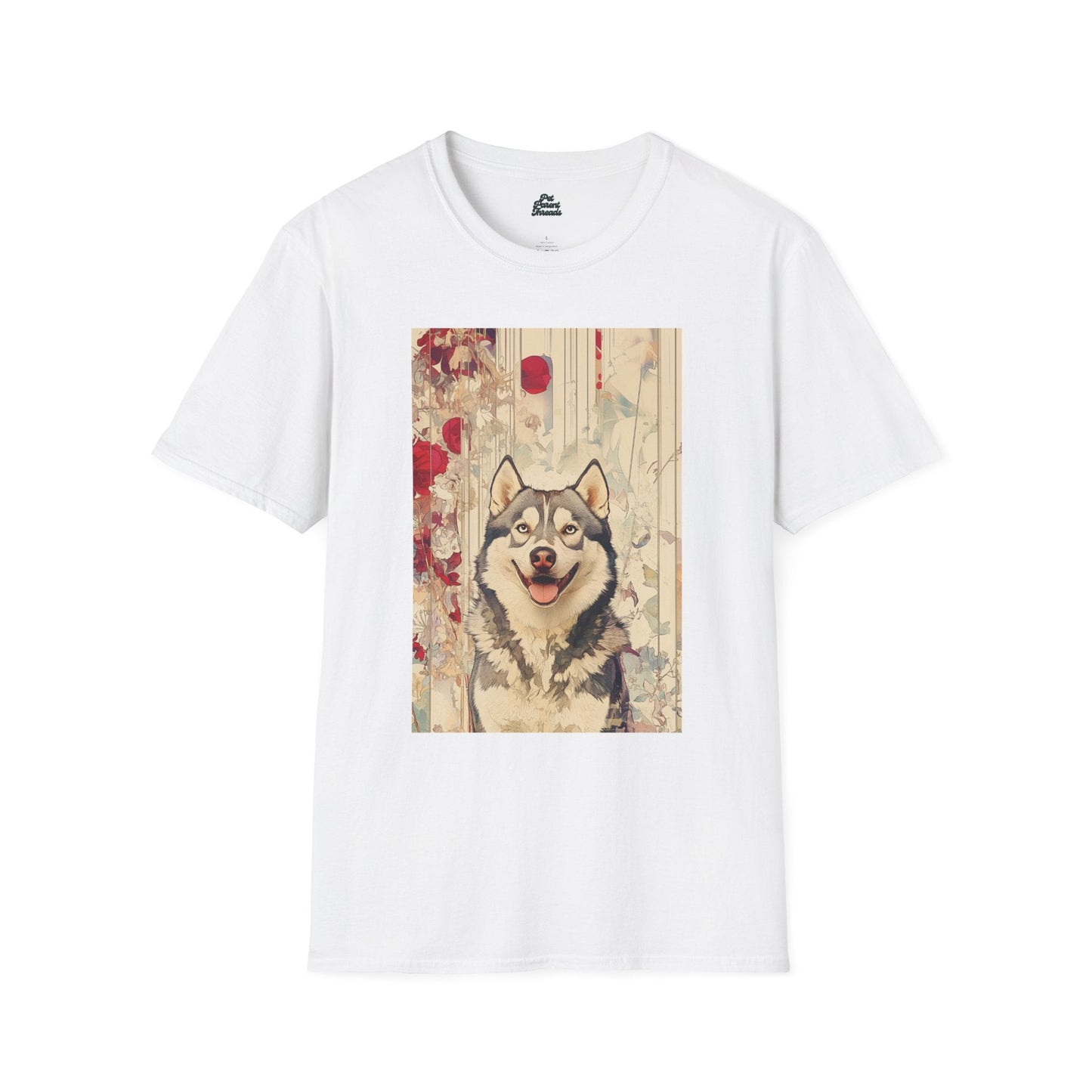 Husky Floral Art Print Graphic Tee - Pet Parent Threads