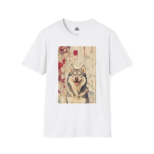 Husky Floral Art Print Graphic Tee - Pet Parent Threads