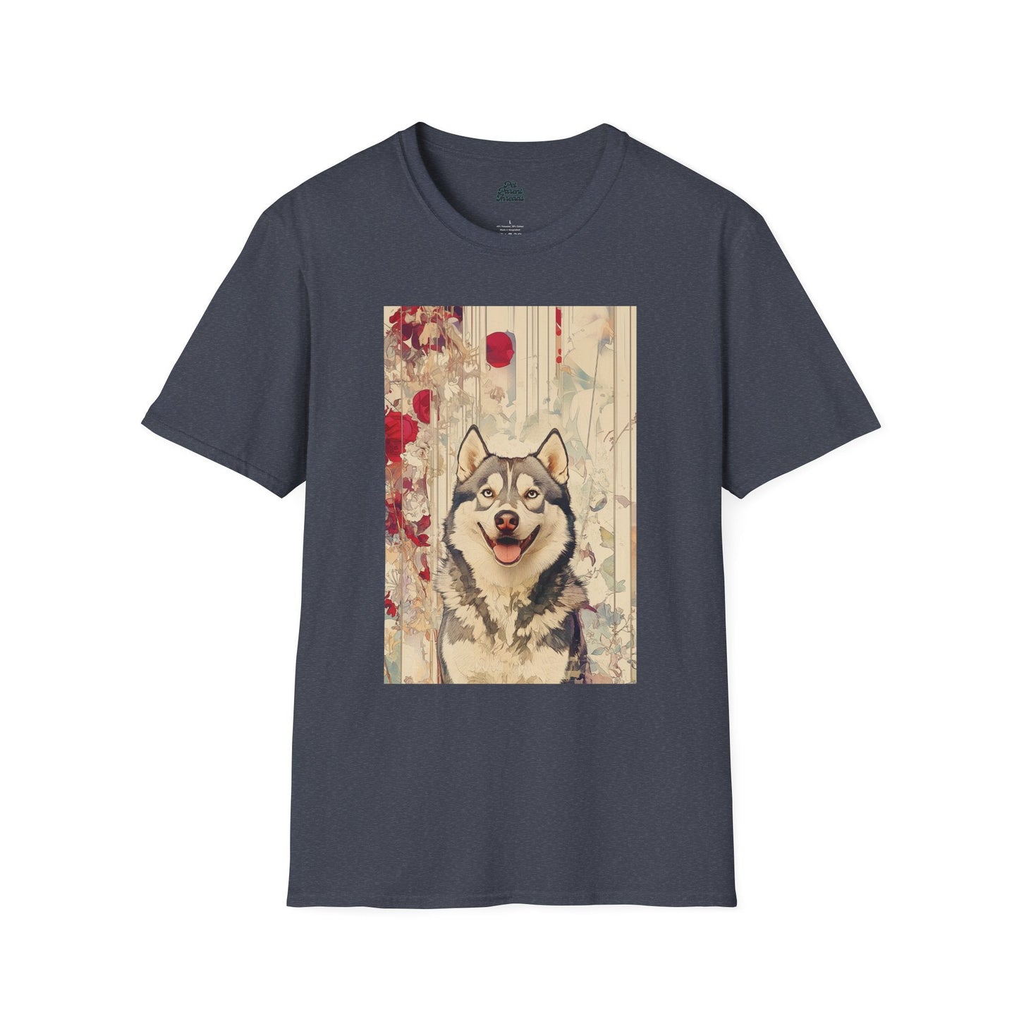 Husky Floral Art Print Graphic Tee - Pet Parent Threads