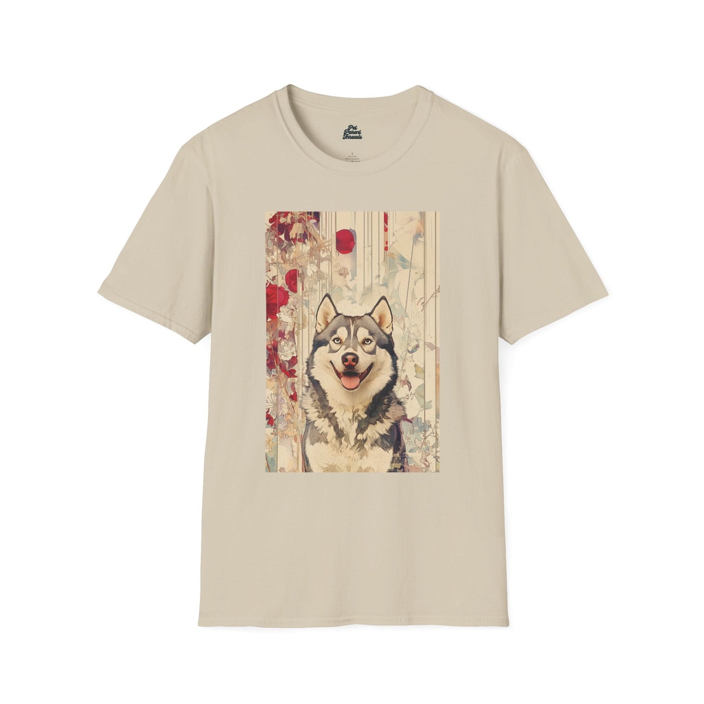 Husky Floral Art Print Graphic Tee - Pet Parent Threads