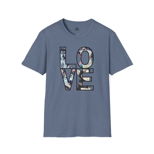 Husky LOVE Typography Tee Heather Indigo