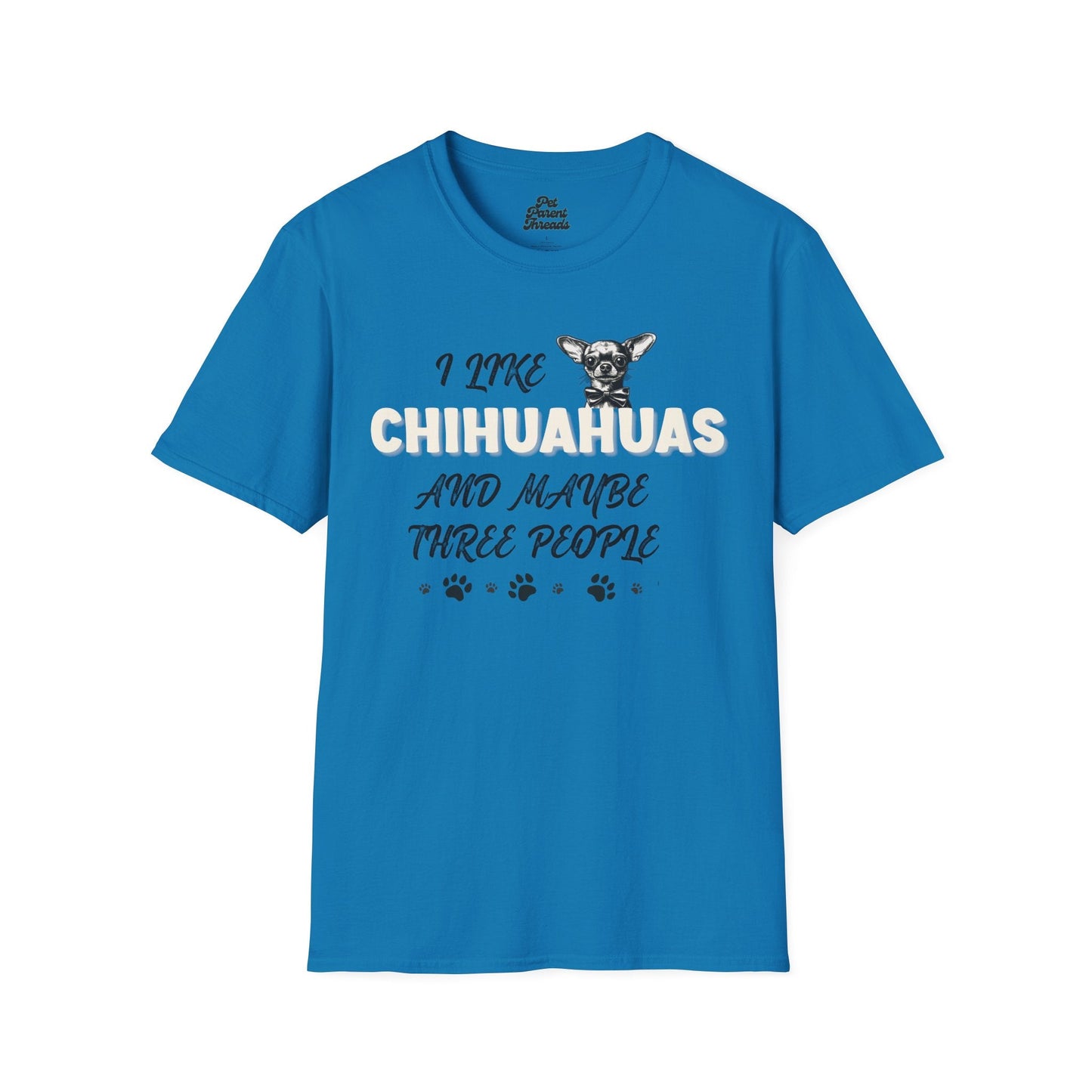 I Like Chihuahuas (and Maybe Three People) Graphic Tee Sapphire