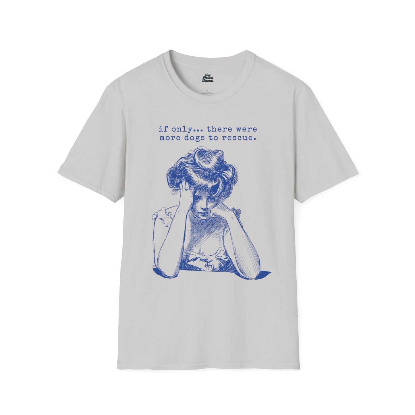 If Only⦠More Dogs to Rescueâ Vintage Dog Lover Graphic Tee Ice Grey