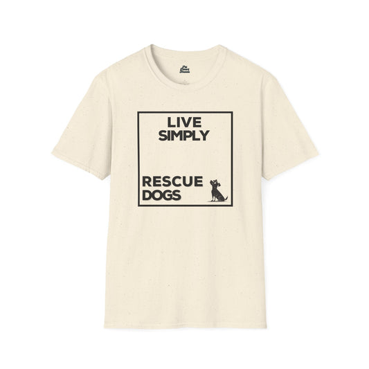 "Live Simply" Dog Rescue Graphic Tee Natural