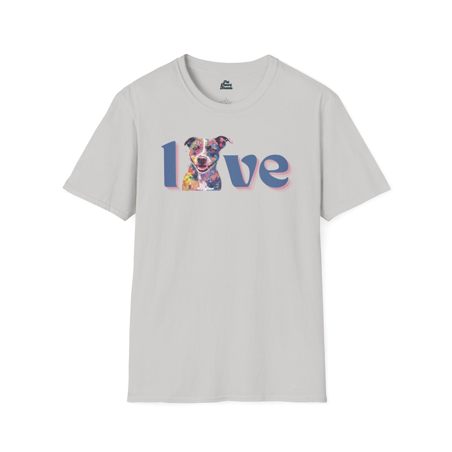 "LOVE" Pitbull Graphic Tee Ice Grey