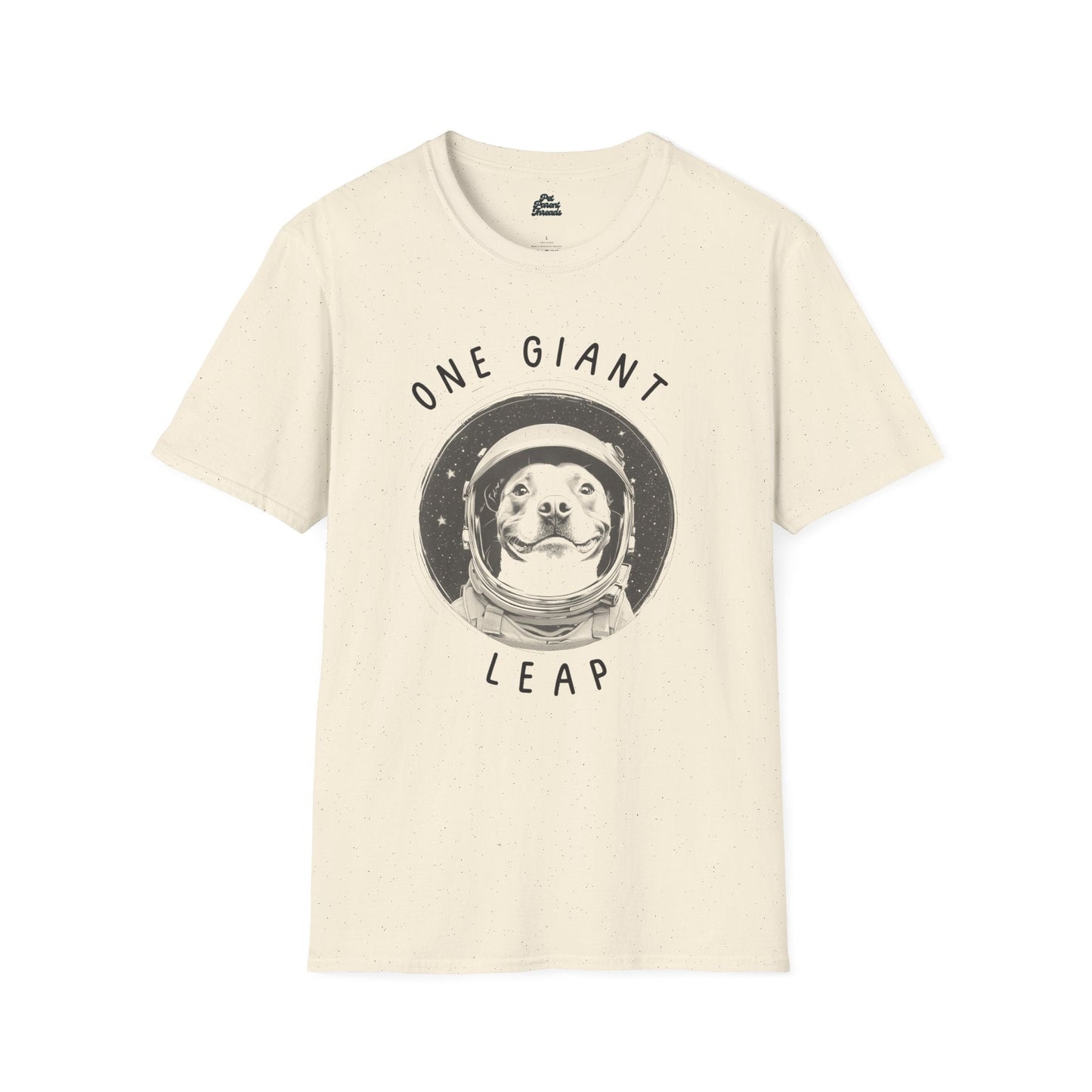 "One Giant Leap" Astronaut Dog Graphic Tee Natural